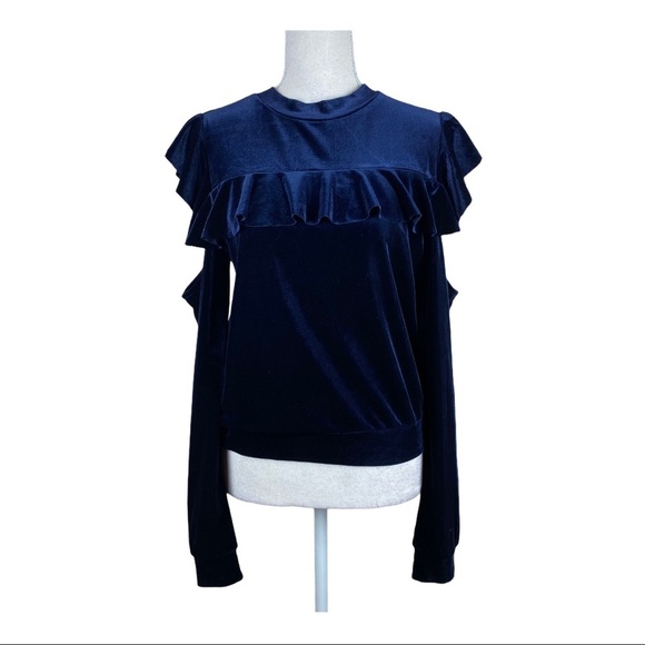 NWT. Romeo & Juliet Couture Navy Blouse. Size M. - Picture 5 of 13